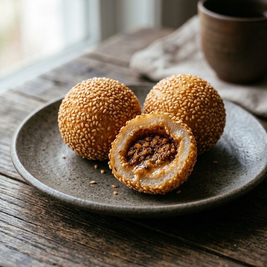 Sesame Balls with Peanut Filling