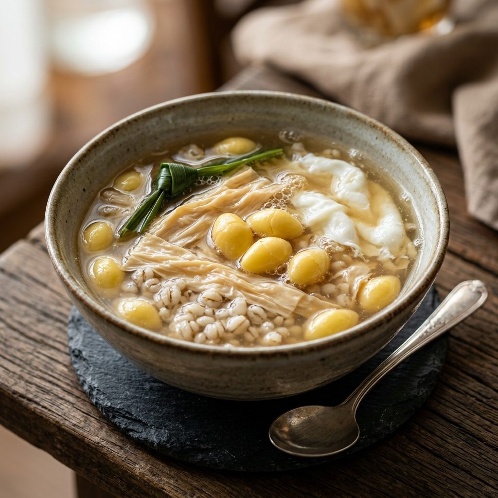 Tofu Skin and Ginkgo Sweet Soup