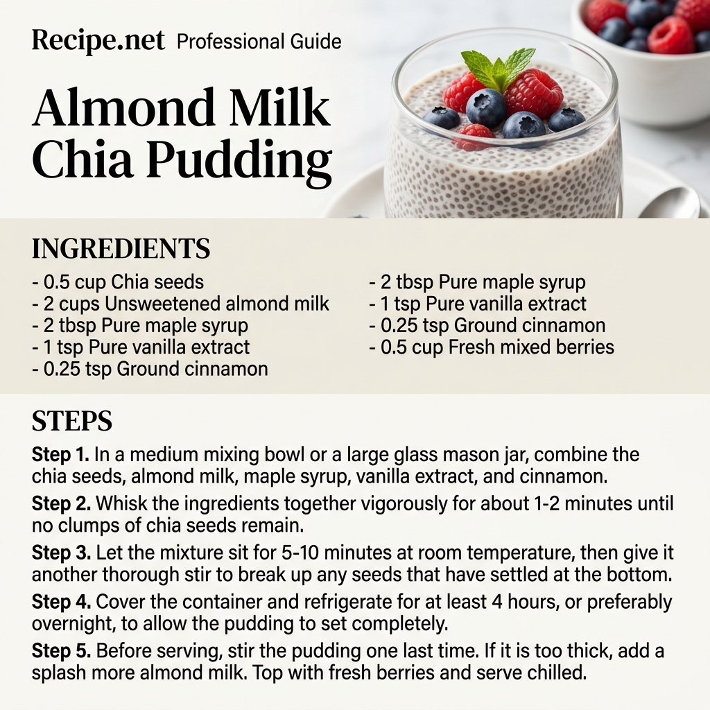 Almond Milk Chia Pudding Infographic