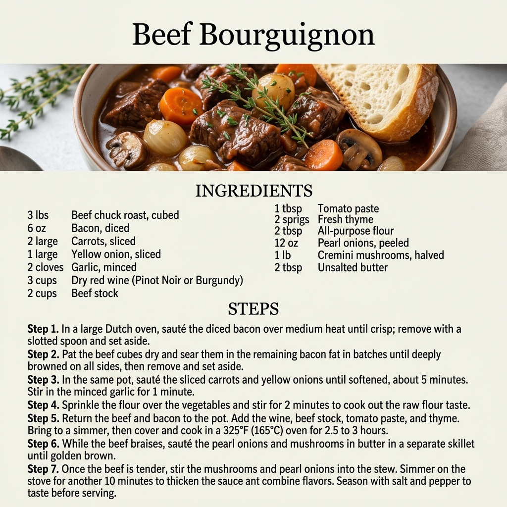 Beef Bourguignon Infographic