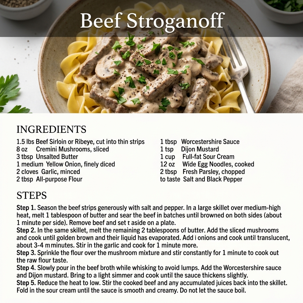 Beef Stroganoff Infographic