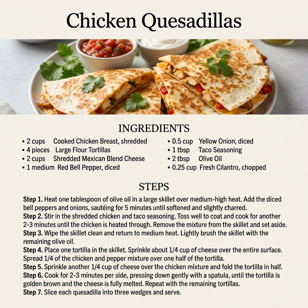 Chicken Quesadillas Infographic