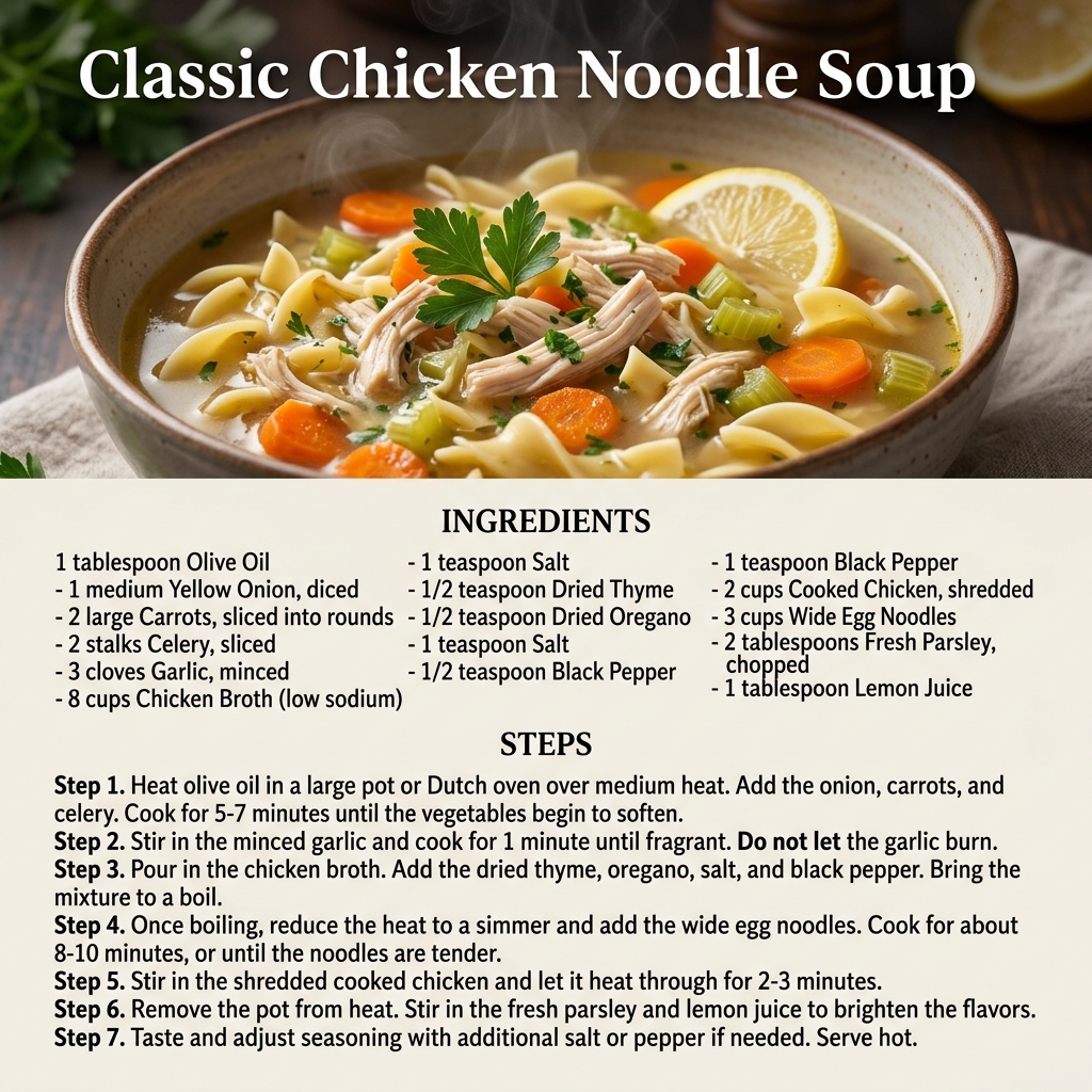 Classic Chicken Noodle Soup Infographic