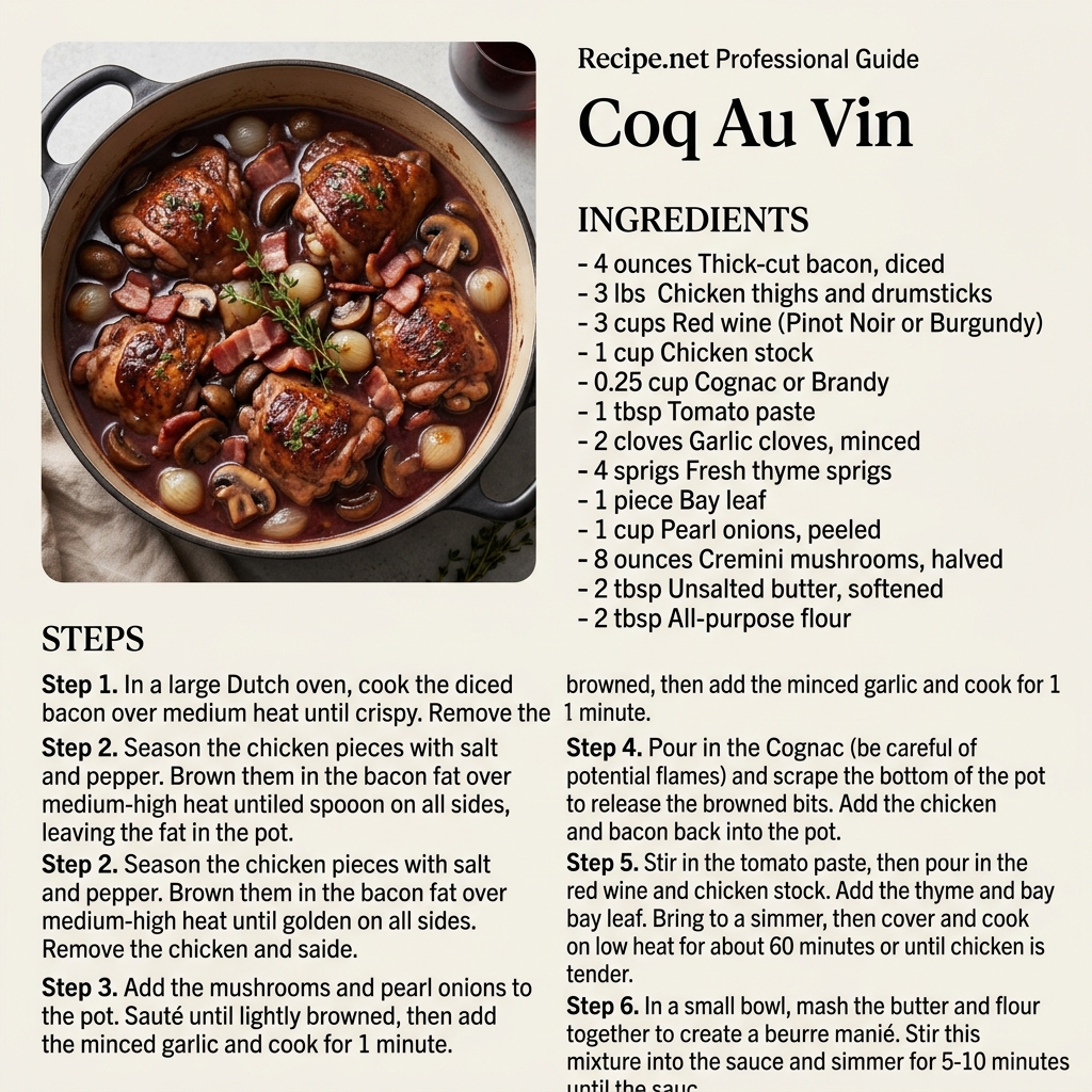Coq Au Vin Infographic