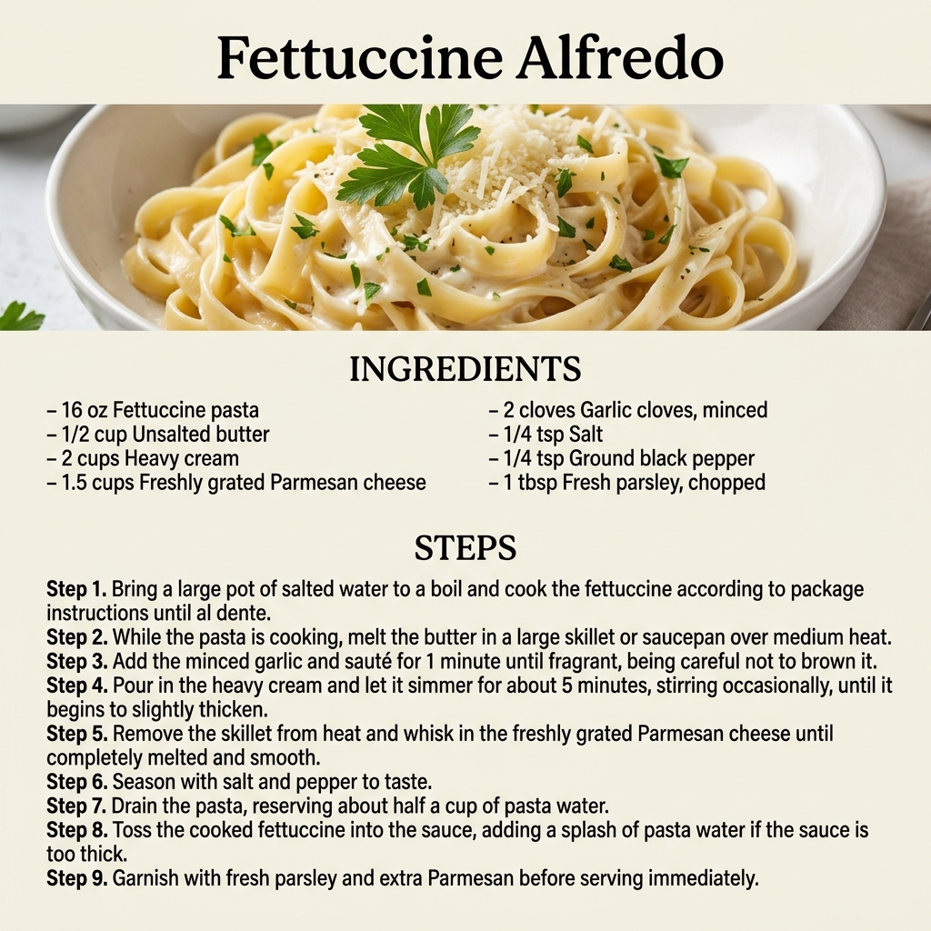Fettuccine Alfredo Infographic