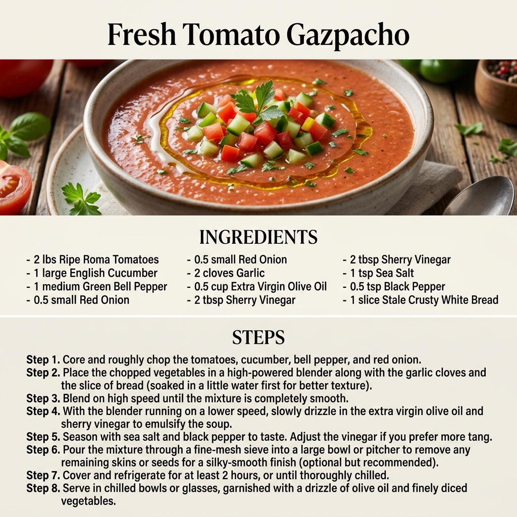 Fresh Tomato Gazpacho Infographic