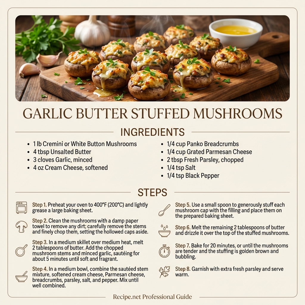 Garlic Butter Stuffed Mushrooms Infographic