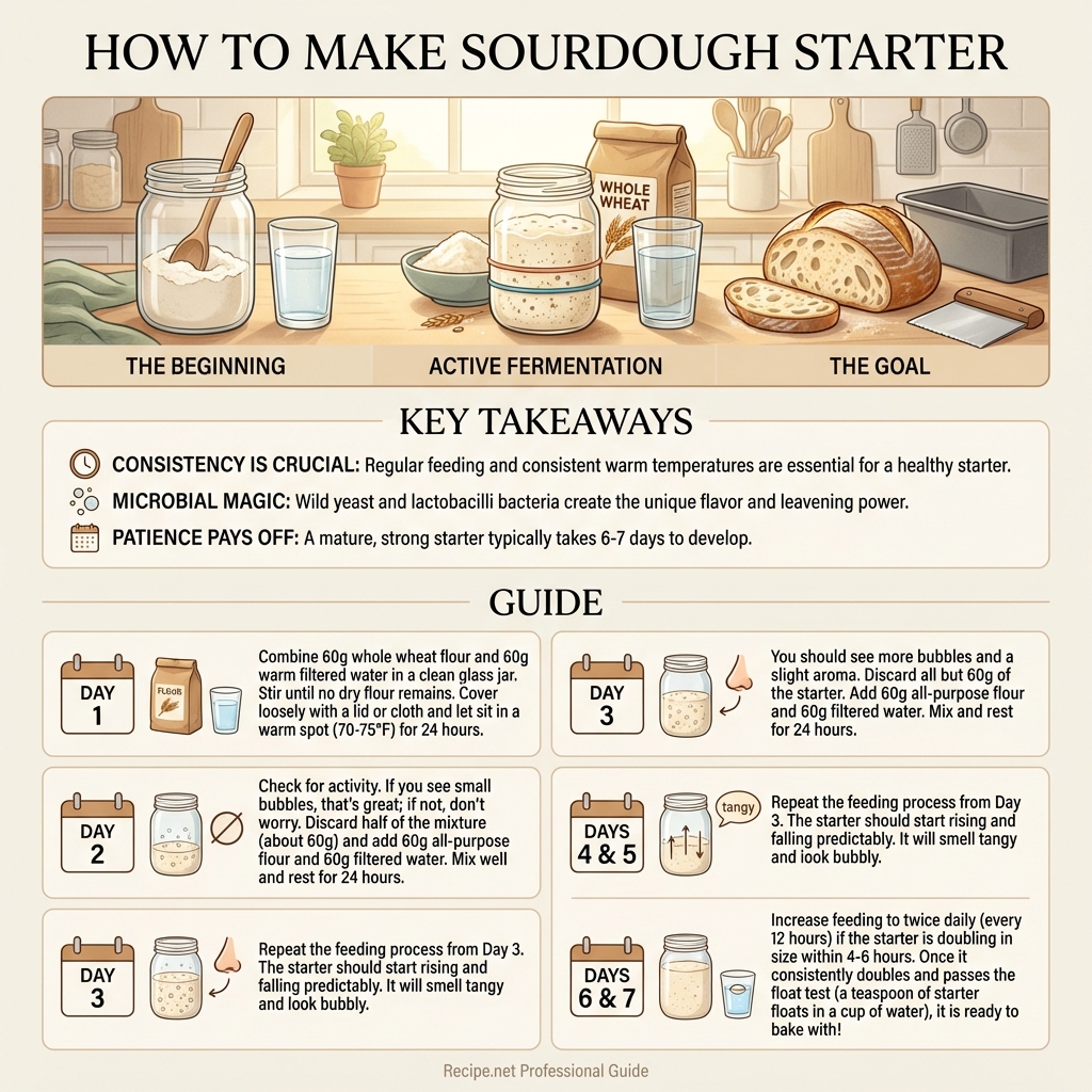 How To Make Sourdough Starter Infographic