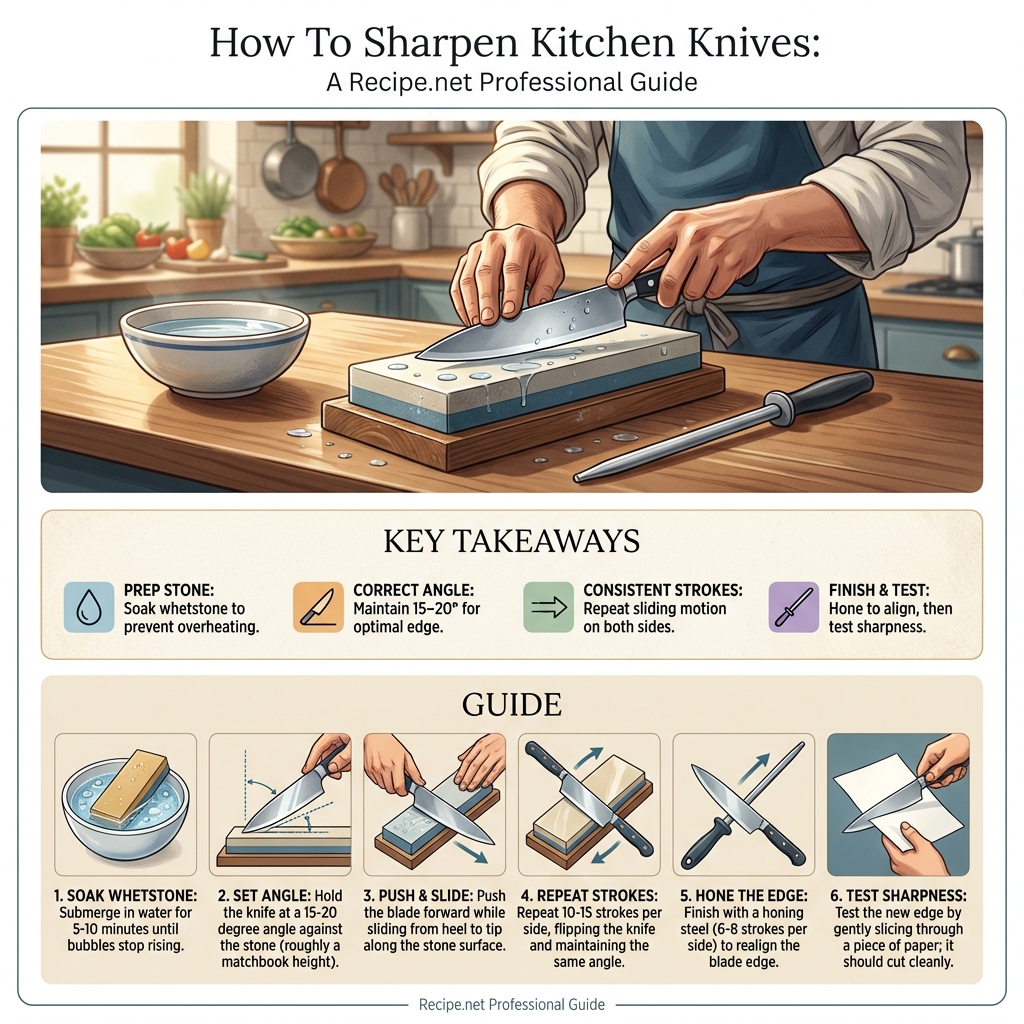 How To Sharpen Kitchen Knives Infographic