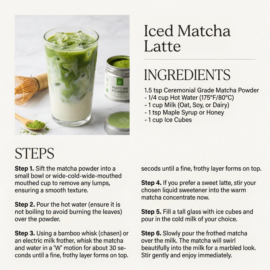 Iced Matcha Latte Infographic