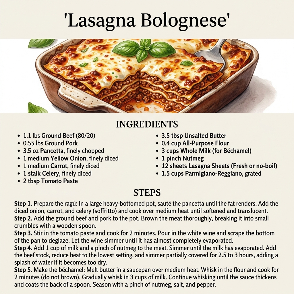 Lasagna Bolognese Infographic