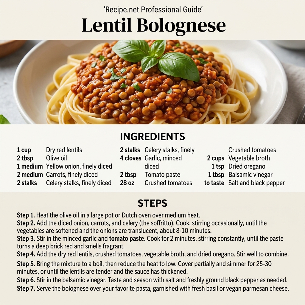 Lentil Bolognese Infographic