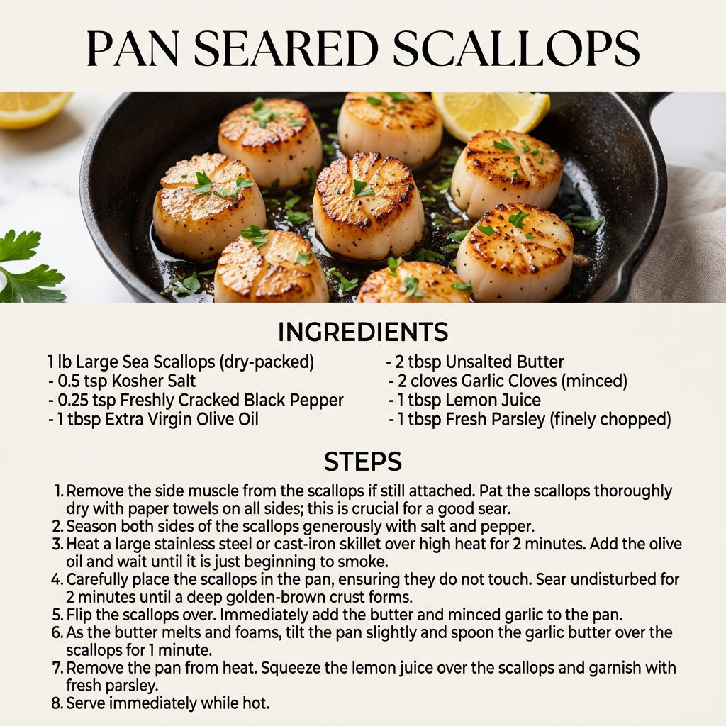 Pan Seared Scallops Infographic