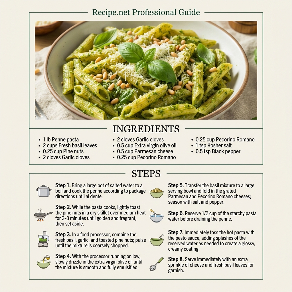 Pesto Penne Infographic
