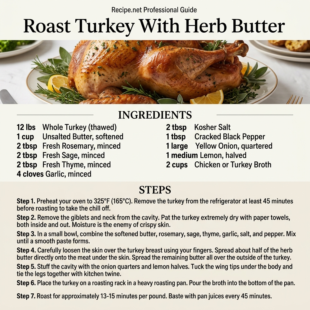 Roast Turkey With Herb Butter Infographic