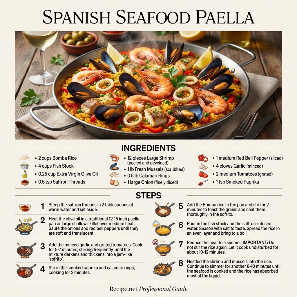 Spanish Seafood Paella Infographic