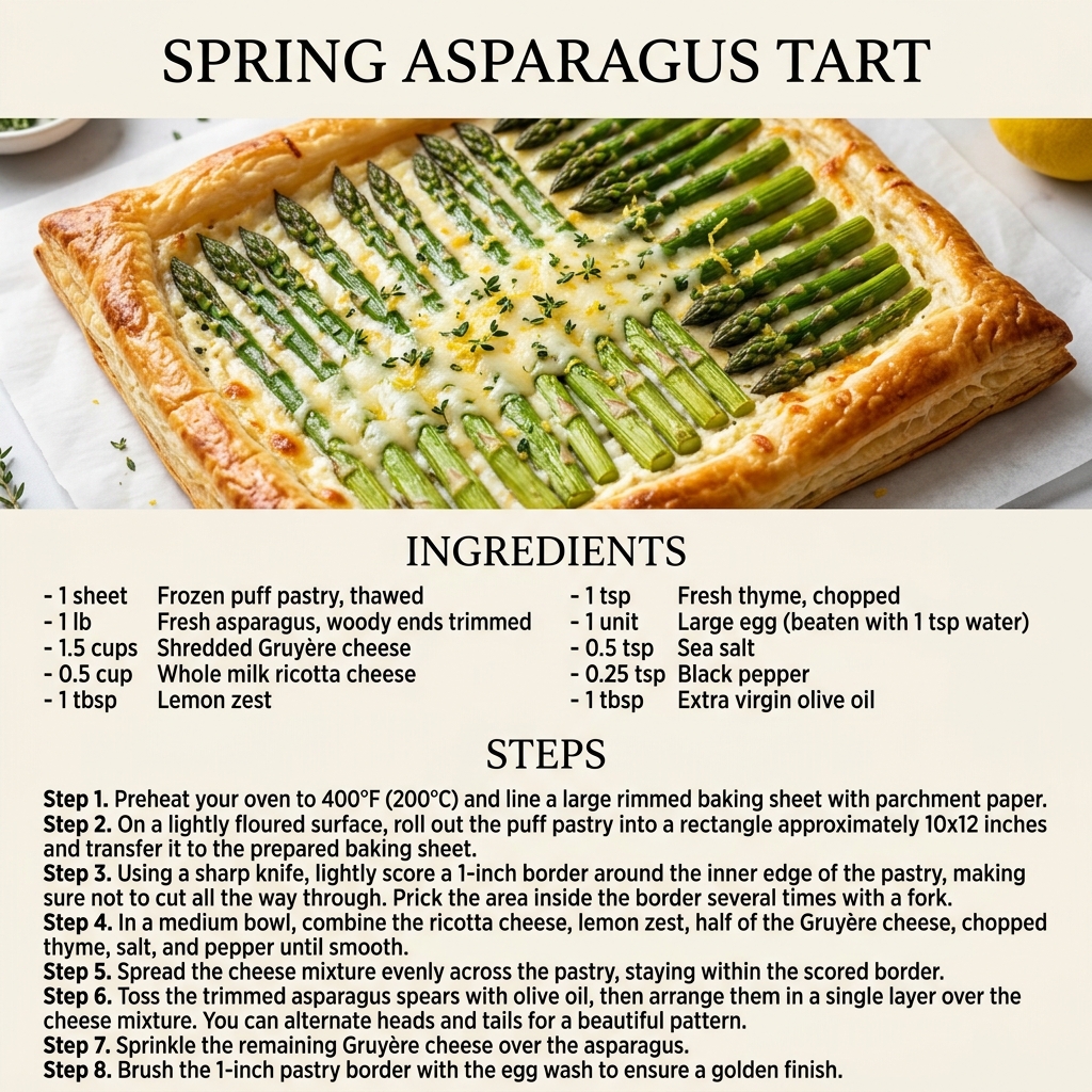 Spring Asparagus Tart Infographic