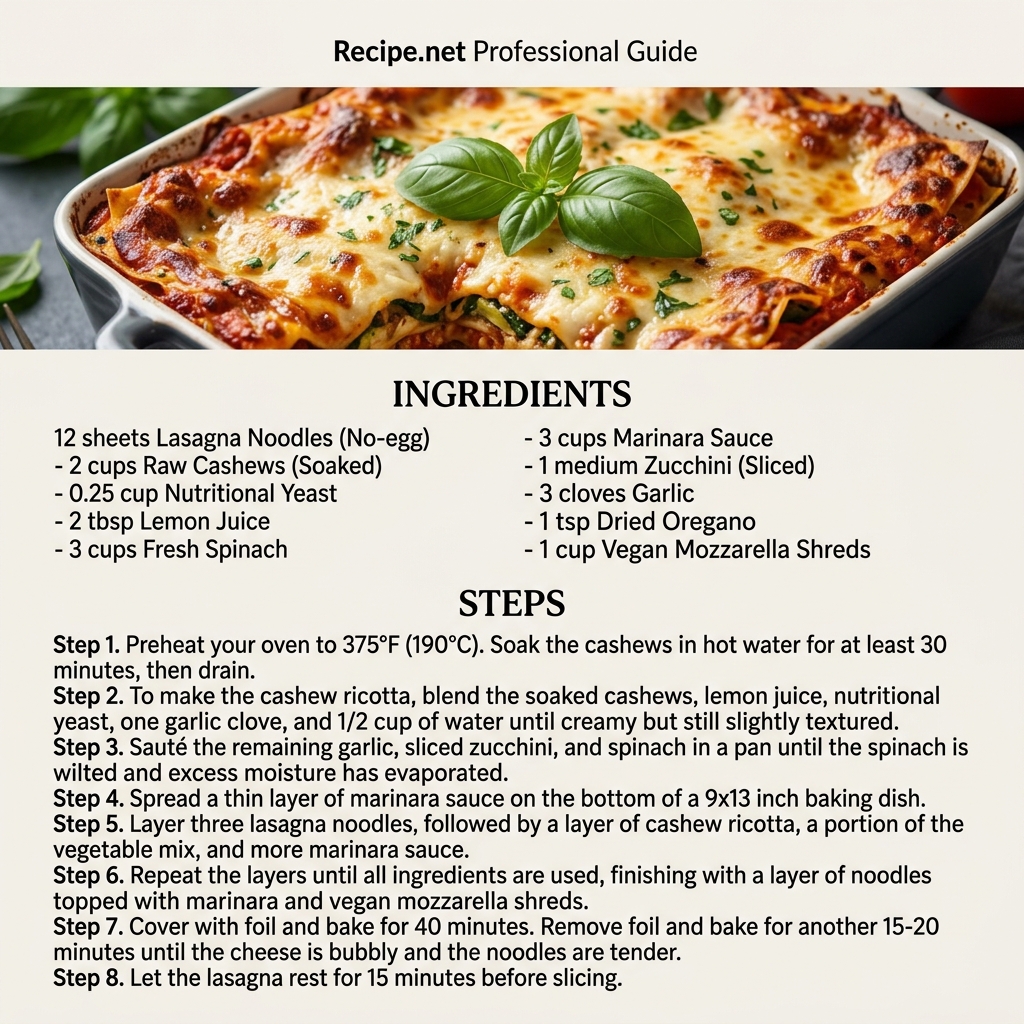 Vegan Lasagna Infographic