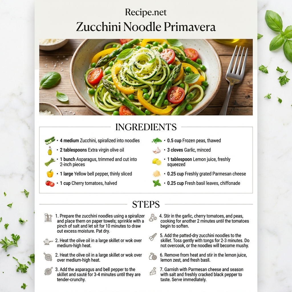 Zucchini Noodle Primavera Infographic
