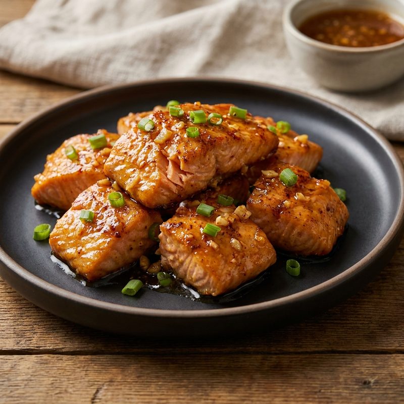 Air Fryer Honey Garlic Salmon Bites