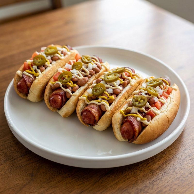 Sonoran Hot Dogs with Pinto Beans and Bacon