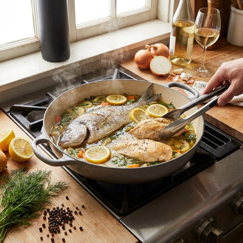 The Secret to Poaching Fish and Poultry in Flavorful Liquids