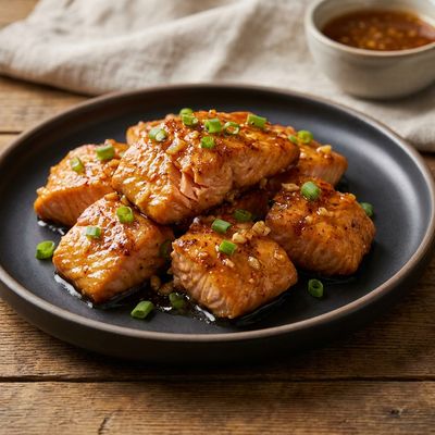 Air Fryer Honey Garlic Salmon Bites