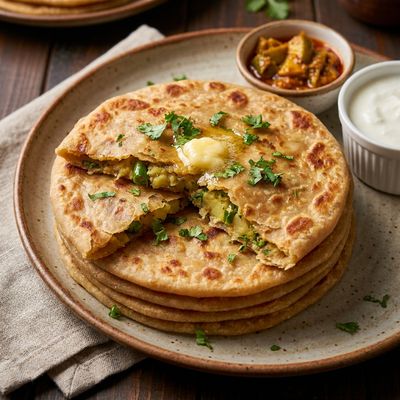 Aloo Paratha Stuffed with Spiced Potato