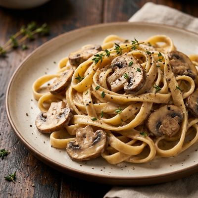 Cashew-Based Creamy Mushroom Pasta