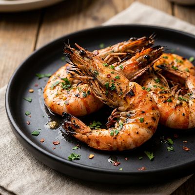 Char-Grilled Garlic Prawns