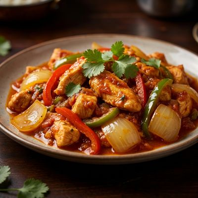Chicken Jalfrezi with Onions and Peppers