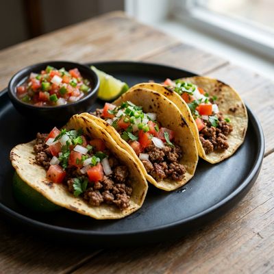 Classic Ground Beef Tacos with Homemade Salsa