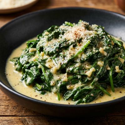 Creamy Garlic Parmesan Sautéed Spinach