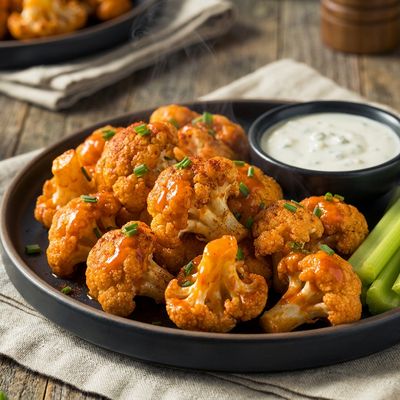 Crispy Air Fryer Buffalo Cauliflower