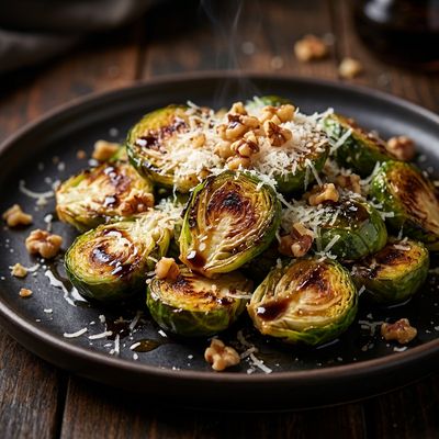 Crispy Roasted Brussels Sprouts with Balsamic Glaze