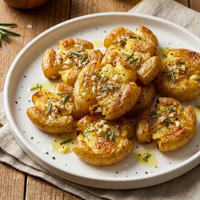Crispy Smashed Potatoes with Rosemary and Sea Salt