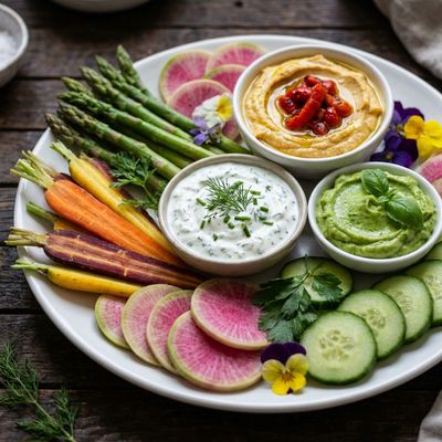 Crudites Platter with Three Dips