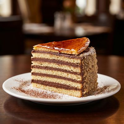 Dobos Torte with Caramel Top