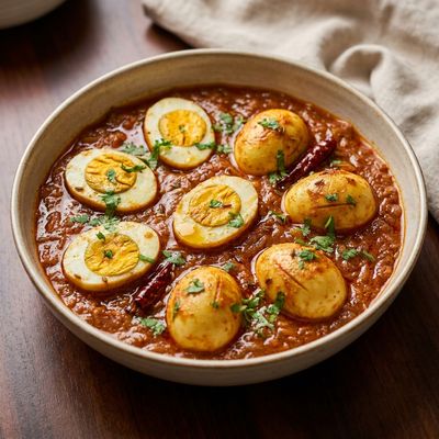 Egg Curry with Spiced Onion Gravy