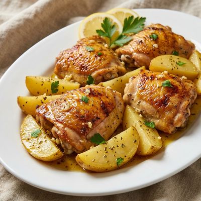 Greek Lemon Chicken and Potatoes (Psito Kotopoulo)