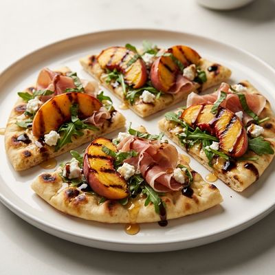 Grilled Peach and Prosciutto Flatbread