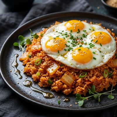 Kimchi Fried Rice with Fried Egg