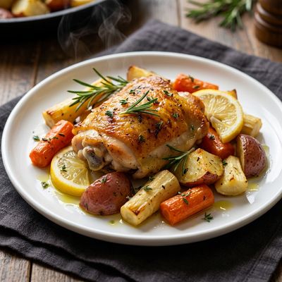 Lemon Herb Roasted Chicken with Root Vegetables