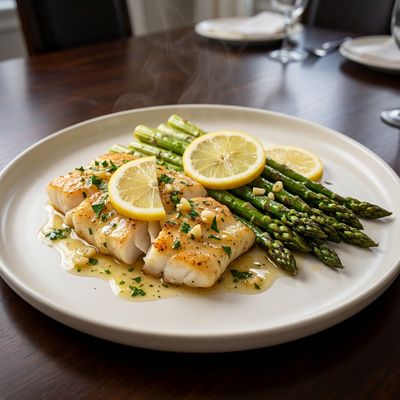 Lemon Herb Roasted Cod with Asparagus