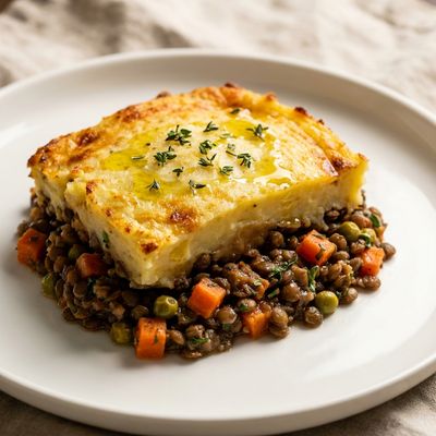 Lentil Shepherd’s Pie with Olive Oil Mashed Potatoes