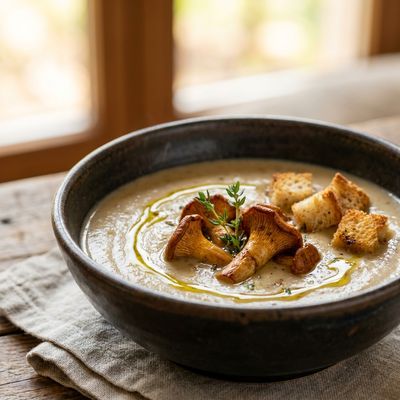 Mushroom Soup with Wild Chanterelles