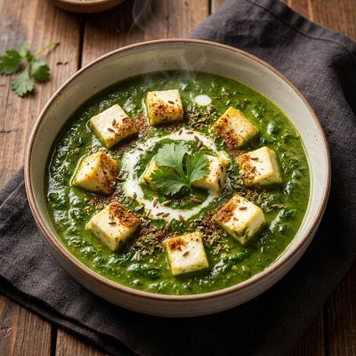 Palak Paneer with Fresh Spinach Puree