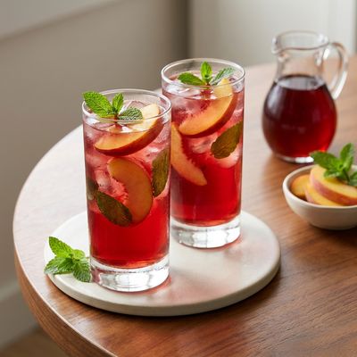 Peach and Hibiscus Iced Tea