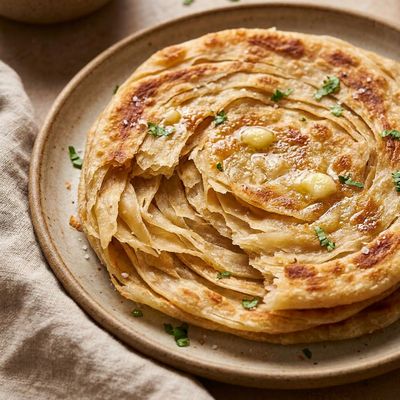Plain Paratha with Flaky Layers