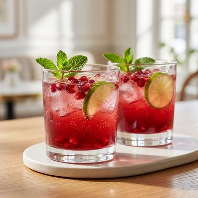 Pomegranate Mocktail with Mint